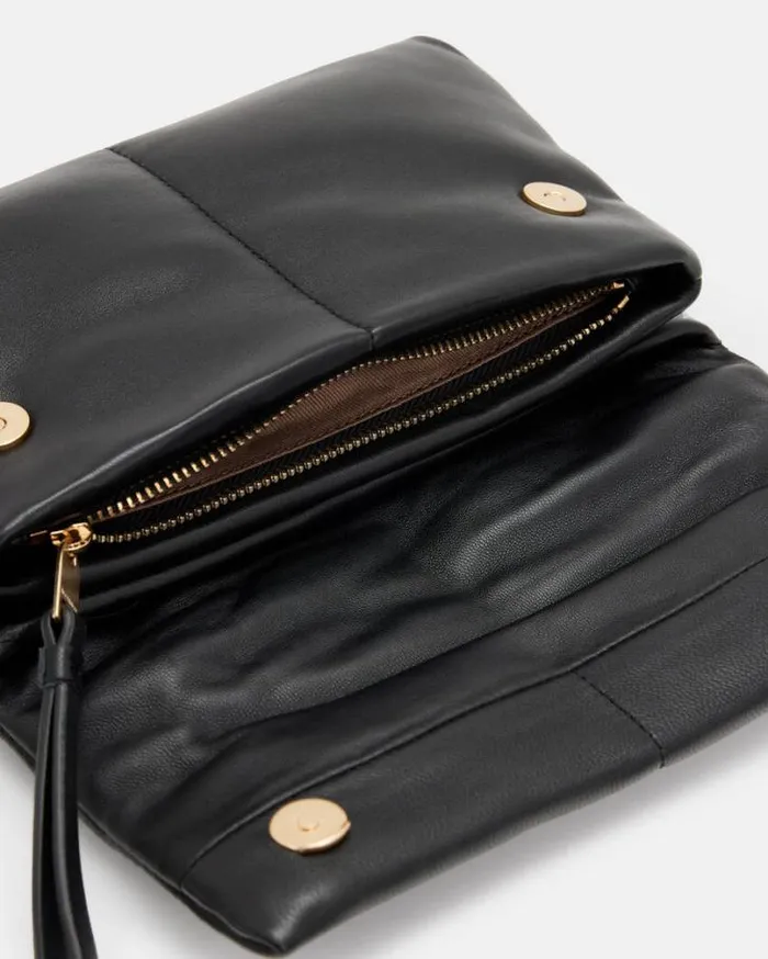 Ezra Leather Quilted Crossbody Bag Black Women AllSaints Handbags and Wallets Ezra Leather Quilted Crossbody Bag Black Women AllSaints Handbags and Wallets