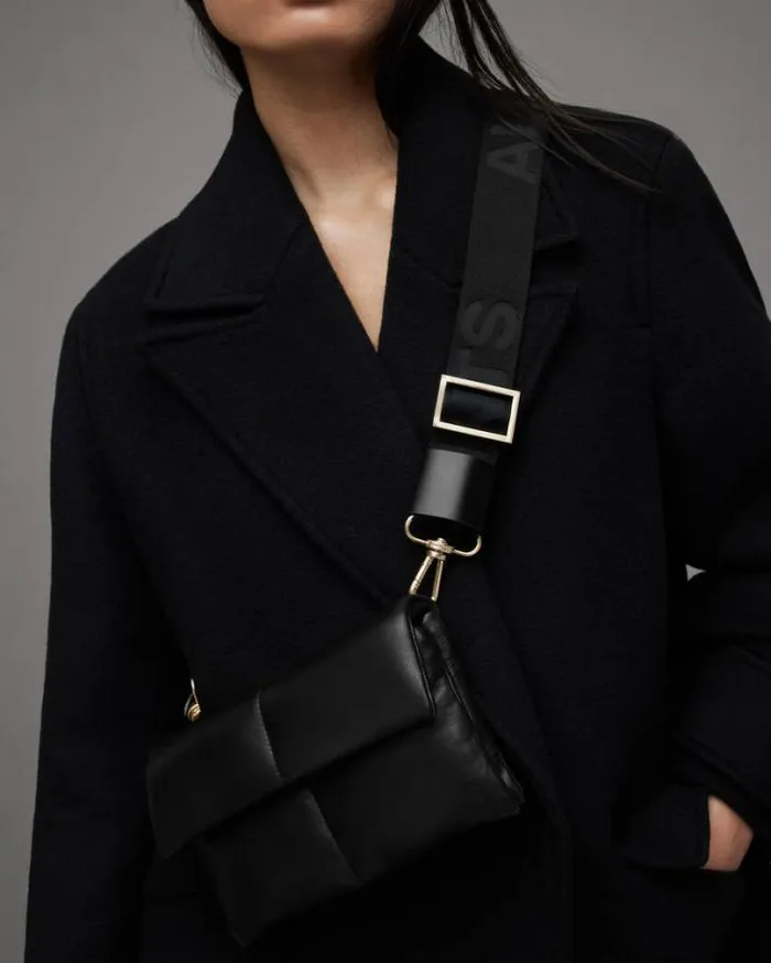Ezra Leather Quilted Crossbody Bag Black Women AllSaints Handbags and Wallets Ezra Leather Quilted Crossbody Bag Black Women AllSaints Handbags and Wallets