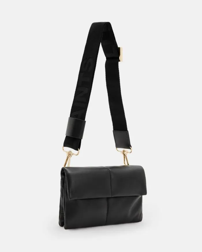 Ezra Leather Quilted Crossbody Bag Black Women AllSaints Handbags and Wallets Ezra Leather Quilted Crossbody Bag Black Women AllSaints Handbags and Wallets