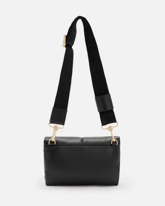 Ezra Leather Quilted Crossbody Bag Black Women AllSaints Handbags and Wallets Ezra Leather Quilted Crossbody Bag Black Women AllSaints Handbags and Wallets