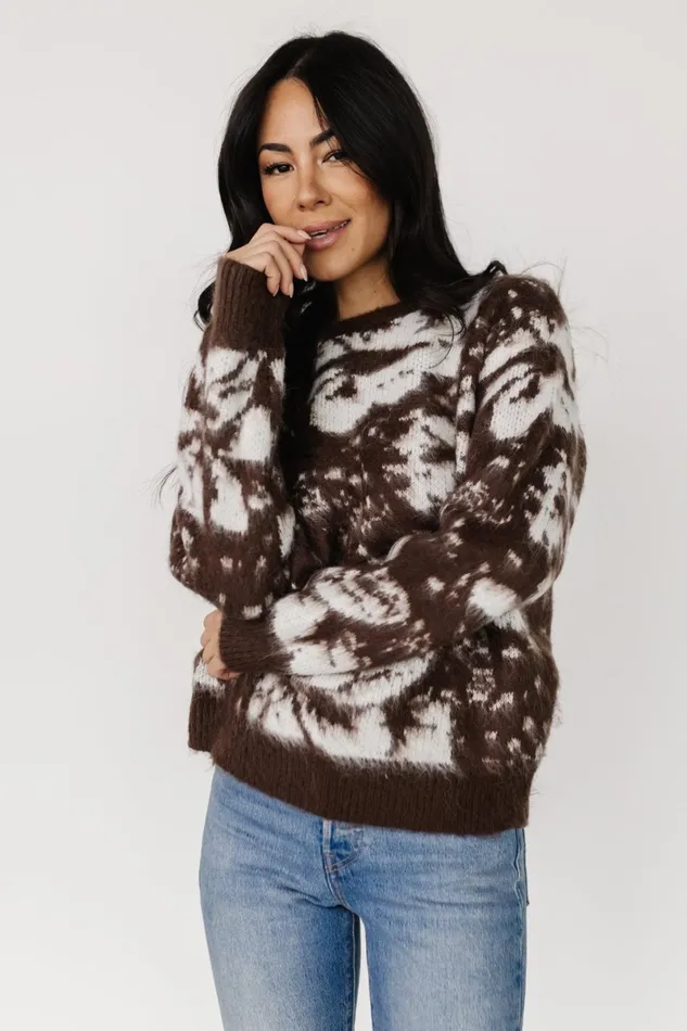 Fairbanks Sweater Brown Print Women Baltic Born Sweaters