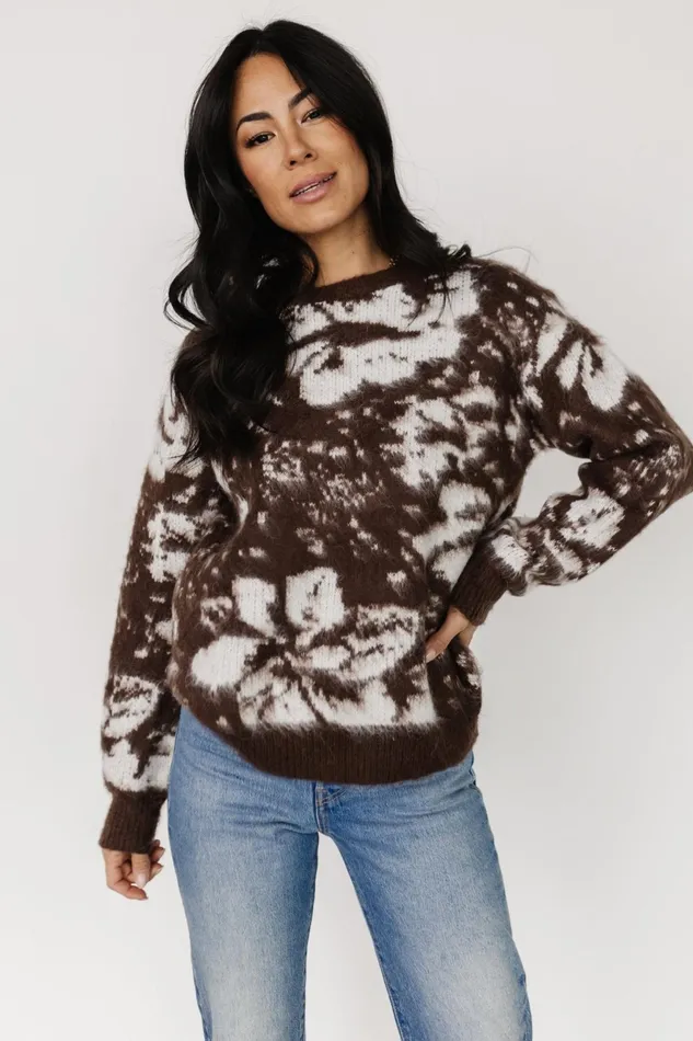 Fairbanks Sweater Brown Print Women Baltic Born Sweaters