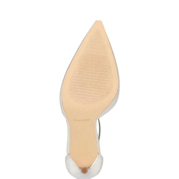 Felishe Pointy Toe Ankle Strap Pumps Silver Women Nine West Pumps Felishe Pointy Toe Ankle Strap Pumps Silver Women Nine West Pumps