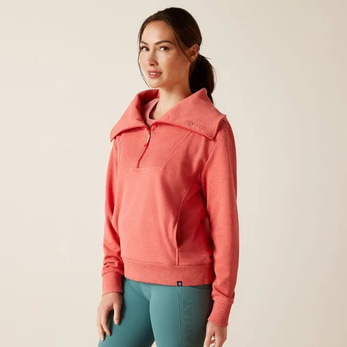 Fern 12 Zip Sweatshirt Heather Baked Apple Women Ariat Sweatshirts and Hoodies