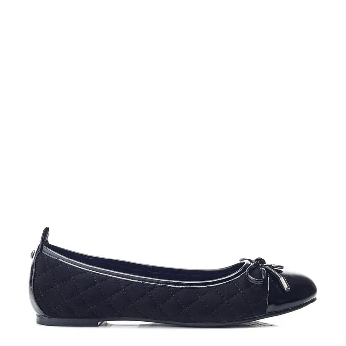 Flat And Ballerina Shoes Women Moda In Pelle Ferme Black Alcantara