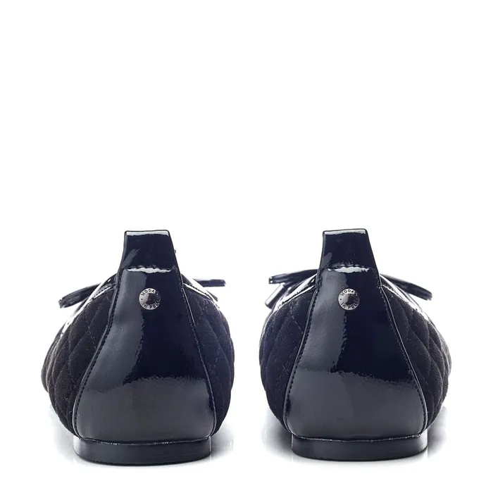 Flat And Ballerina Shoes Women Moda In Pelle Ferme Black Alcantara
