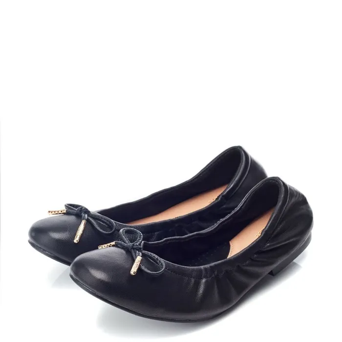 Flat And Ballerina Shoes Women Moda In Pelle Freyani Black Leather