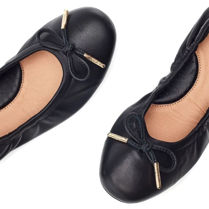 Flat And Ballerina Shoes Women Moda In Pelle Freyani Black Leather