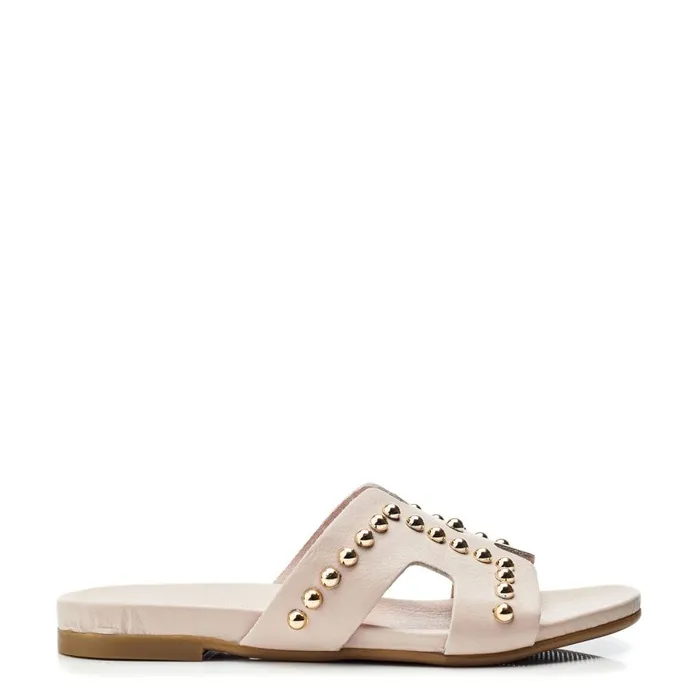 Flat Sandals Women Moda In Pelle Bsoleful BBali Pink Leather