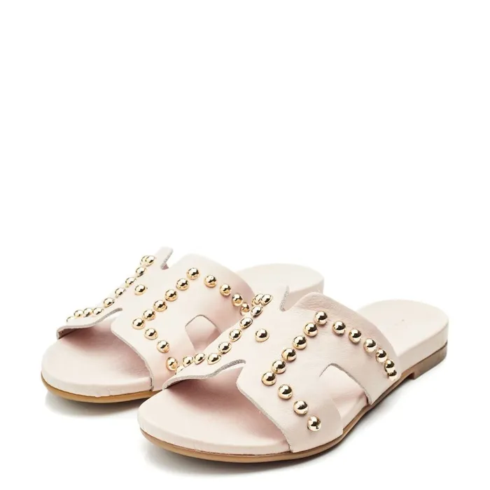 Flat Sandals Women Moda In Pelle Bsoleful BBali Pink Leather