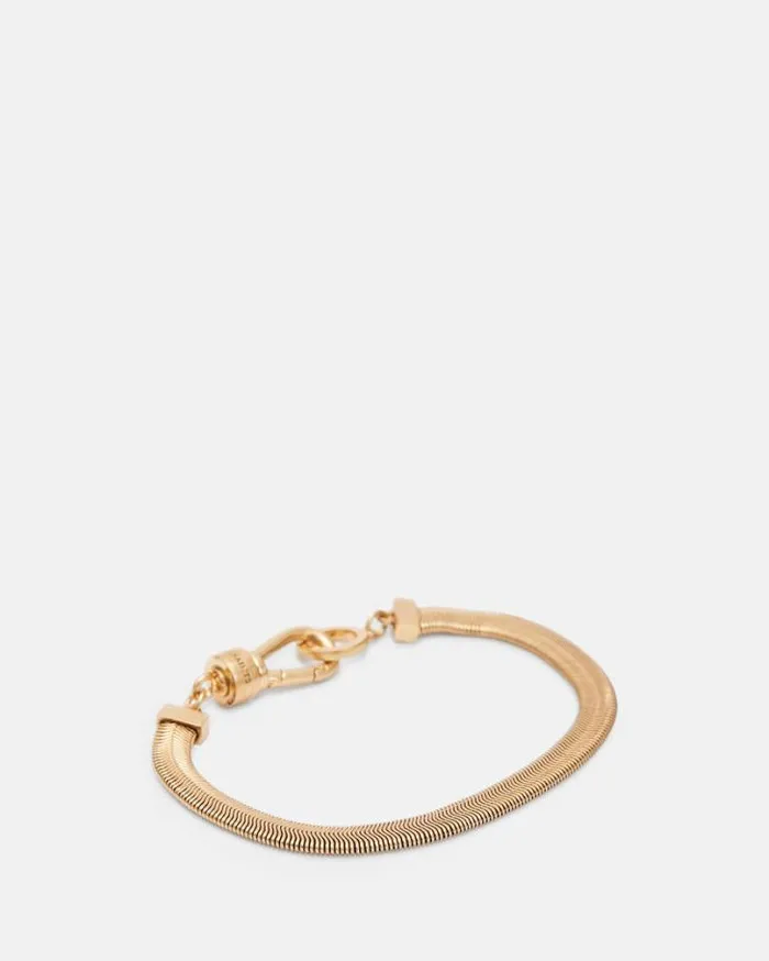 Flat Snake GoldTone Bracelet Warm Brass Women AllSaints Jewelry