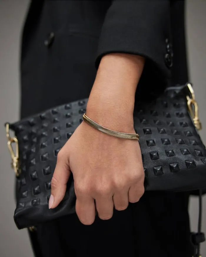 Flat Snake GoldTone Bracelet Warm Brass Women AllSaints Jewelry