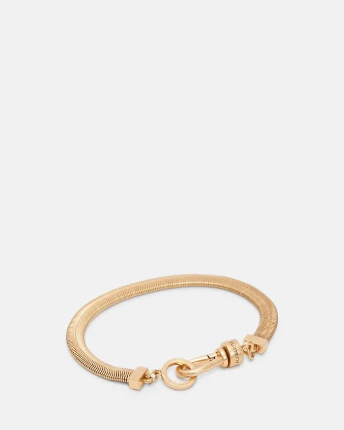 Flat Snake GoldTone Bracelet Warm Brass Women AllSaints Jewelry