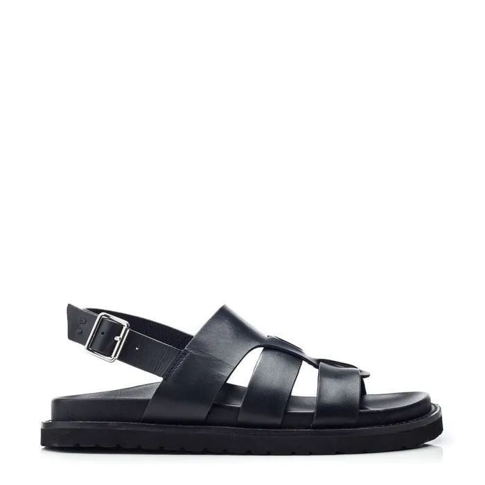 Flatform Sandals Women Moda In Pelle Shoon Sh Lonnie Black Leather