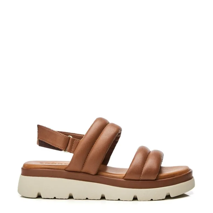 Flatform Sandals Women Moda In Pelle Shoon Sh Squash Tan Leather