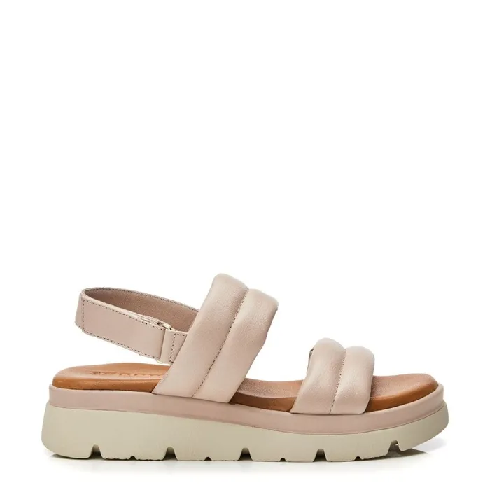 Flatform Sandals Women Moda In Pelle Shoon Sh Squash Taupe Leather