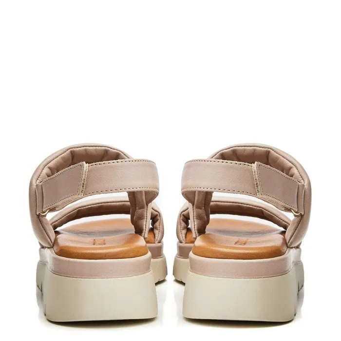 Flatform Sandals Women Moda In Pelle Shoon Sh Squash Taupe Leather