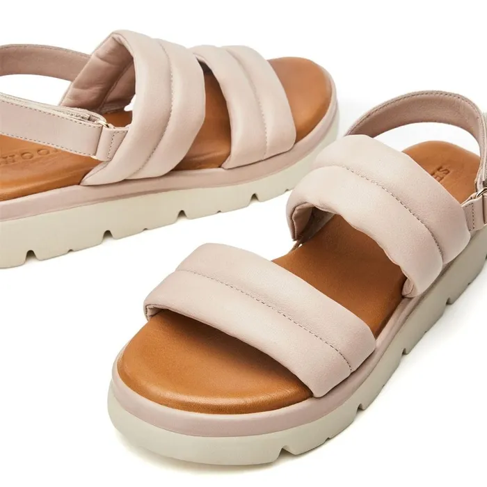 Flatform Sandals Women Moda In Pelle Shoon Sh Squash Taupe Leather