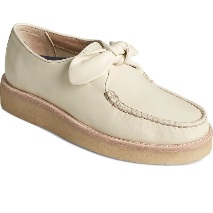 Flats and Loafers Women Sperry Captain039s Crepe Bow Oxford Ivory Flats and Loafers Women Sperry Captain039s Crepe Bow Oxford Ivory