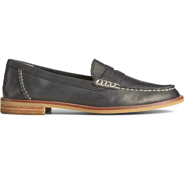 Flats and Loafers Women Sperry Seaport Penny Leather Loafer Black