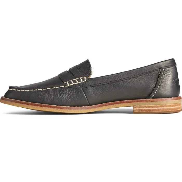 Flats and Loafers Women Sperry Seaport Penny Leather Loafer Black