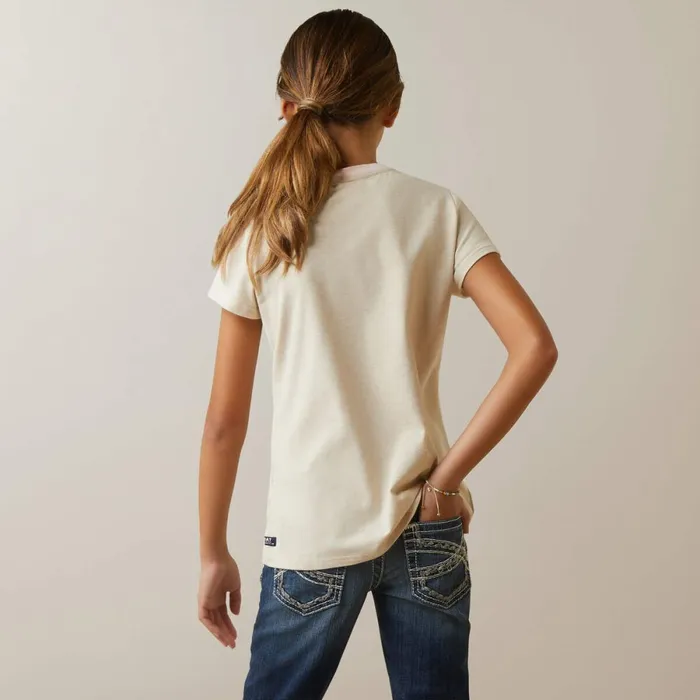 Flora TShirt Oatmeal Heather Kids Ariat English Riding Clothing Flora TShirt Oatmeal Heather Kids Ariat English Riding Clothing