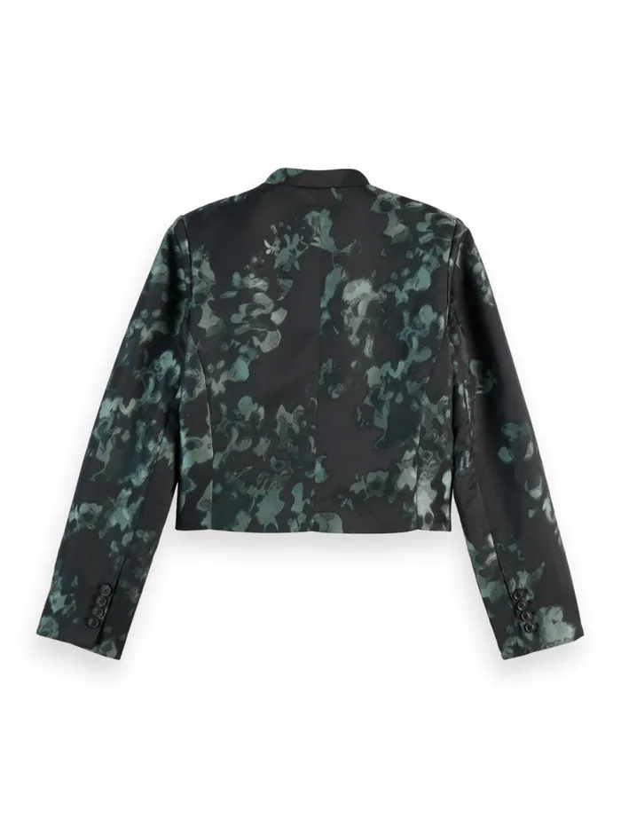 Floral Jacquard Cropped Blazer Nieuw Blossom Print Park Green Women Scotch and Soda Blazers Floral Jacquard Cropped Blazer Nieuw Blossom Print Park Green Women Scotch and Soda Blazers