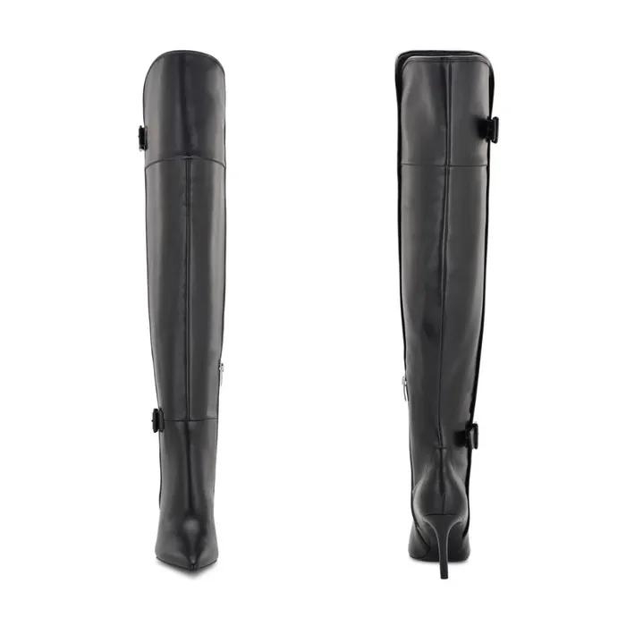 Flye Over The Knee Heeled Boots Black Women Nine West Boots and Booties Flye Over The Knee Heeled Boots Black Women Nine West Boots and Booties