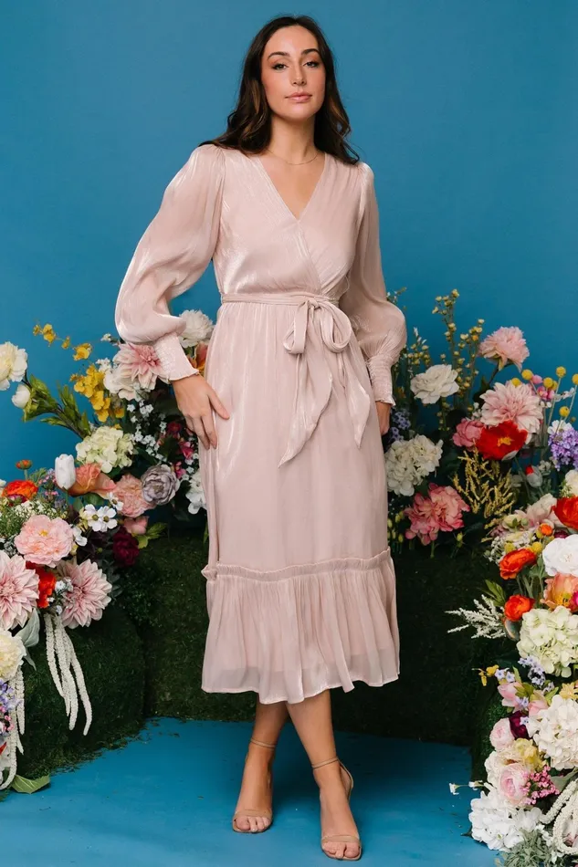 Flynn Midi Dress Champagne Women Baltic Born Midi Dresses Flynn Midi Dress Champagne Women Baltic Born Midi Dresses