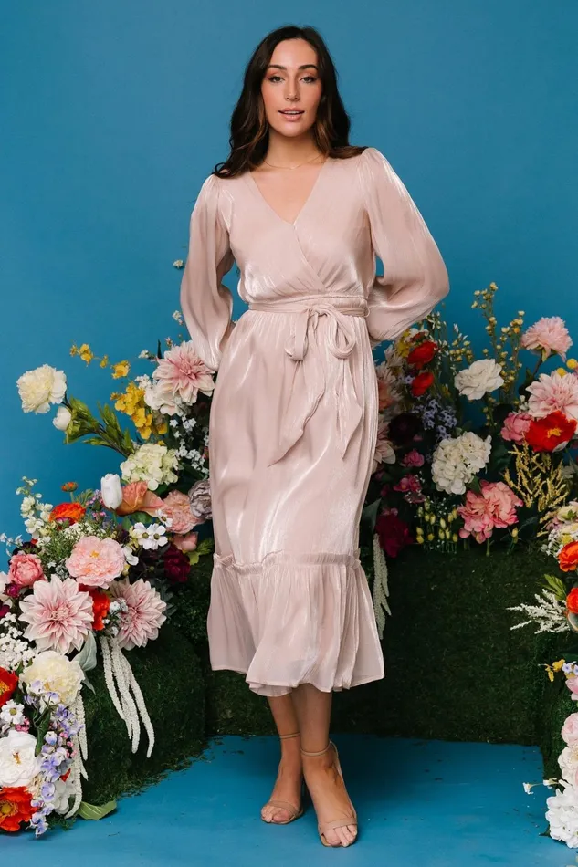 Flynn Midi Dress Champagne Women Baltic Born Midi Dresses Flynn Midi Dress Champagne Women Baltic Born Midi Dresses