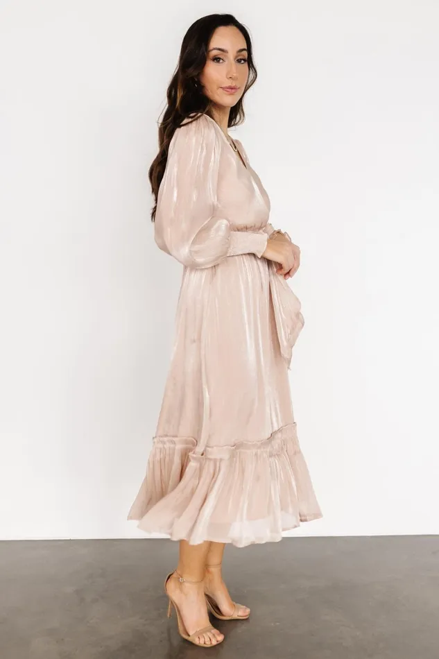 Flynn Midi Dress Champagne Women Baltic Born Midi Dresses Flynn Midi Dress Champagne Women Baltic Born Midi Dresses