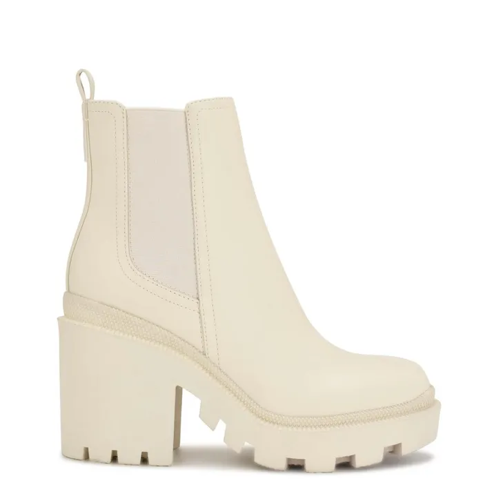 Forme Chelsea Lug Sole Booties Cream Women Nine West Boots and Booties