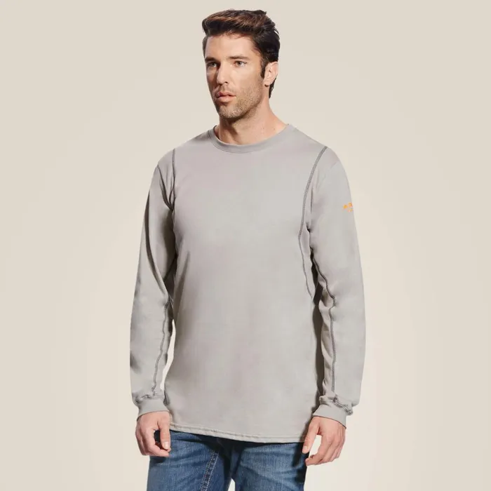 FR AC Crew TShirt Silver Fox Men Ariat TShirts and Polos
