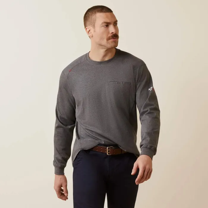 FR Air True Grit TShirt Charcoal Heather Men Ariat TShirts and Polos FR Air True Grit TShirt Charcoal Heather Men Ariat TShirts and Polos