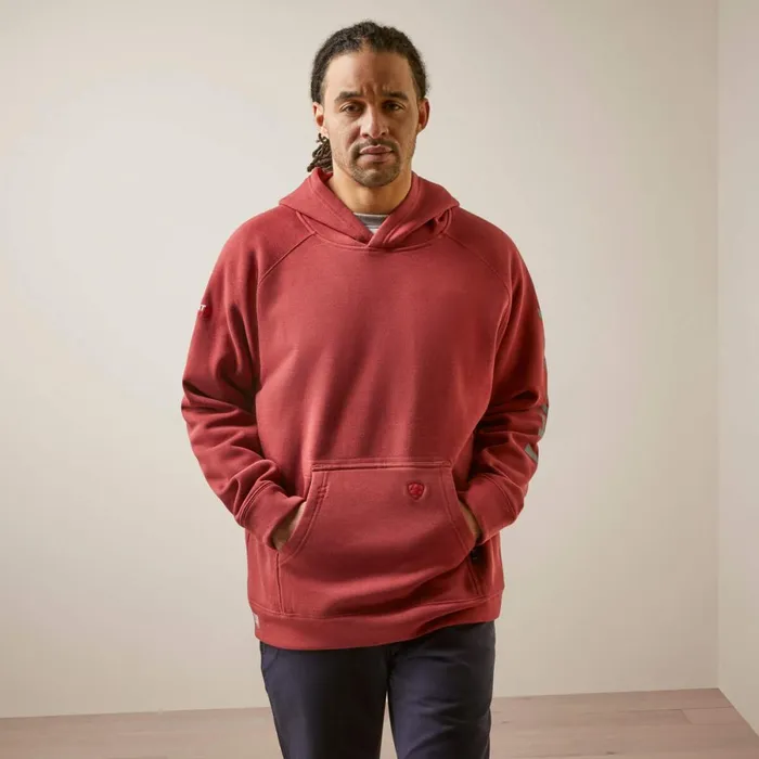 FR Primo Fleece Logo Hoodie Brick Red Men Ariat Sweatshirts and Hoodies