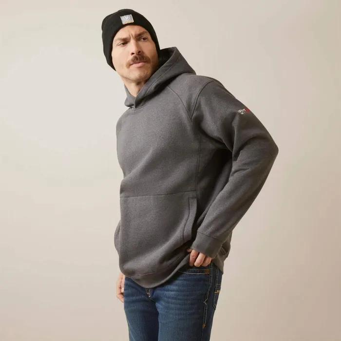 FR Rev Pullover Hoodie Charcoal Heather Men Ariat Sweatshirts and Hoodies
