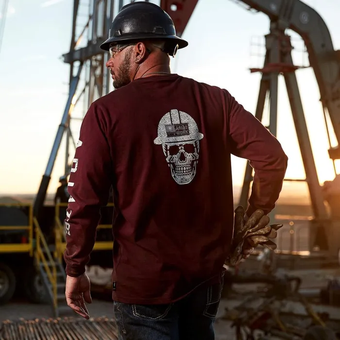 FR Roughneck Skull Logo TShirt Malbec Men Ariat TShirts and Polos FR Roughneck Skull Logo TShirt Malbec Men Ariat TShirts and Polos