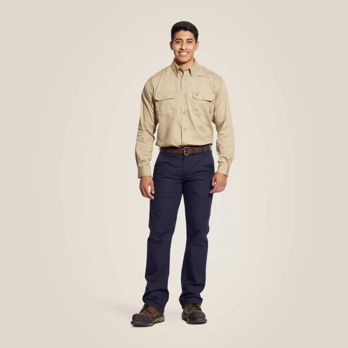 FR Solid Work Shirt Khaki Men Ariat Workwear FR Solid Work Shirt Khaki Men Ariat Workwear