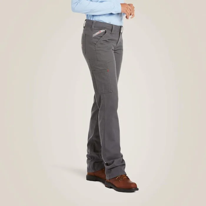 FR Stretch DuraLight Canvas Stackable Straight Leg Pant Iron Grey Women Ariat Pants and Shorts