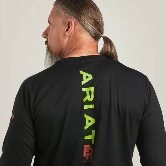 FR Stretch Logo TShirt Blacklime Men Ariat TShirts and Polos FR Stretch Logo TShirt Blacklime Men Ariat TShirts and Polos