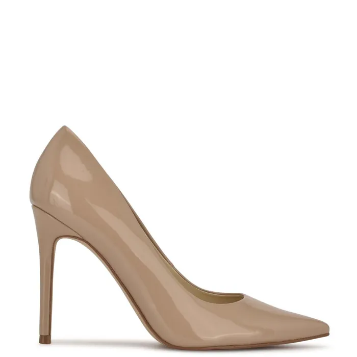 Fresh Pointy Toe Pumps Antique Taupe Patent Women Nine West Pumps