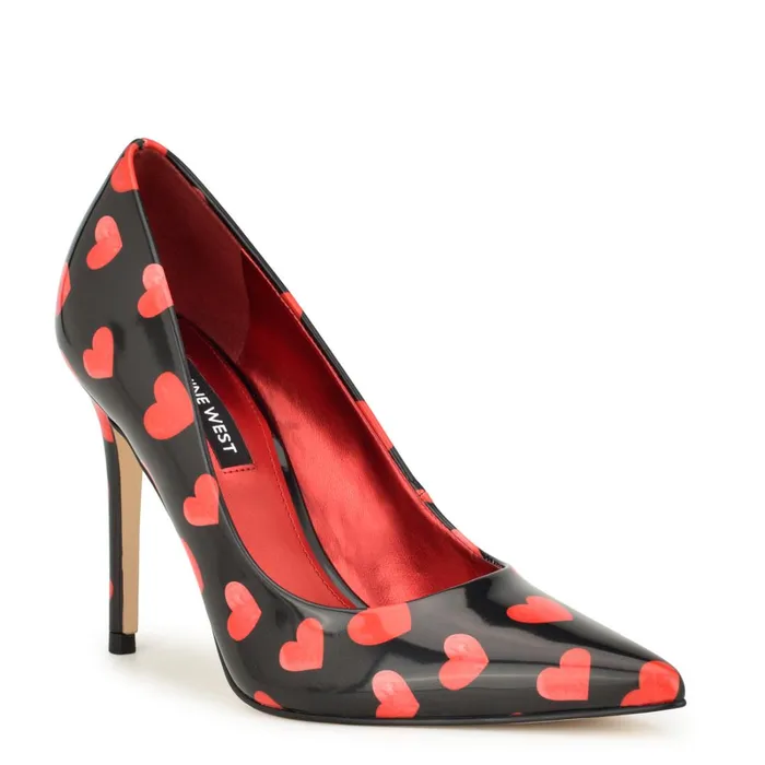 Fresh Pointy Toe Pumps Valentine Heart Print Women Nine West Pumps Fresh Pointy Toe Pumps Valentine Heart Print Women Nine West Pumps