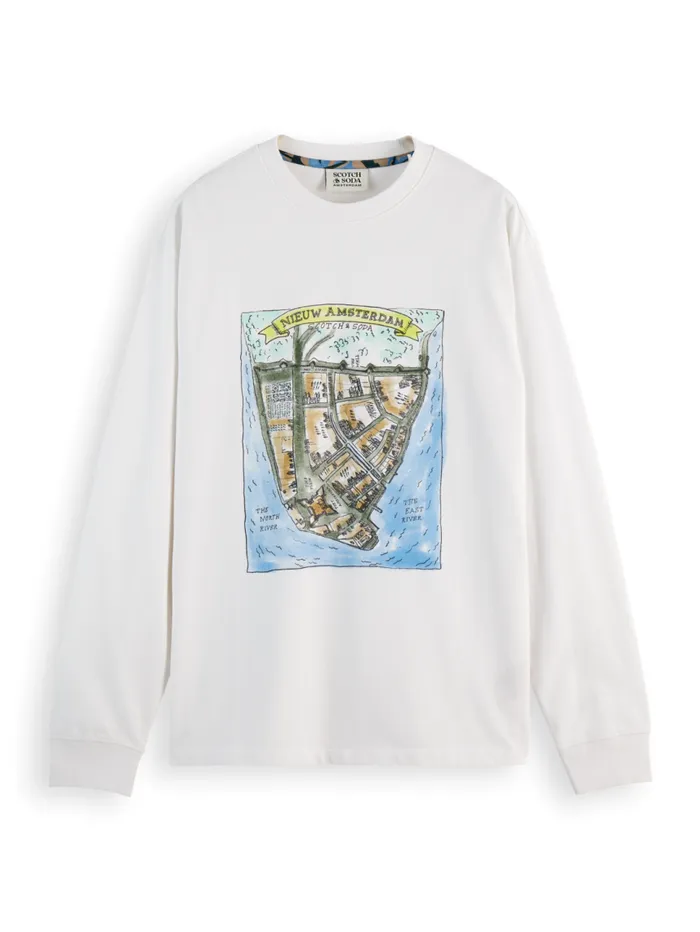 Front Artwork Relaxed Fit Long Sleeve Tshirt White Men Scotch and Soda Sweatshirts and Hoodies Front Artwork Relaxed Fit Long Sleeve Tshirt White Men Scotch and Soda Sweatshirts and Hoodies