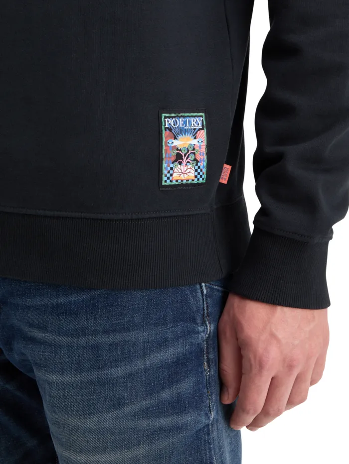 FRONT BACK ARTWORK SWEATSHIRT Black Men Scotch and Soda Sweatshirts and Hoodies FRONT BACK ARTWORK SWEATSHIRT Black Men Scotch and Soda Sweatshirts and Hoodies