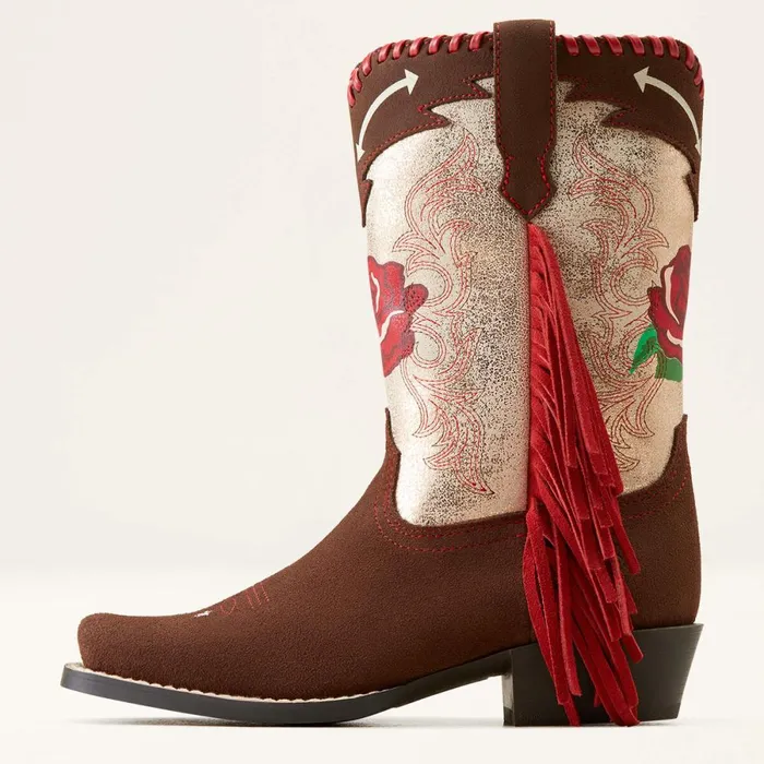 Futurity Fringe Rodeo Quincy Western Boot Chocolate Suederange Riding Ruby Kids Ariat Big Kids039 Footwear Futurity Fringe Rodeo Quincy Western Boot Chocolate Suederange Riding Ruby Kids Ariat Big Kids039 Footwear