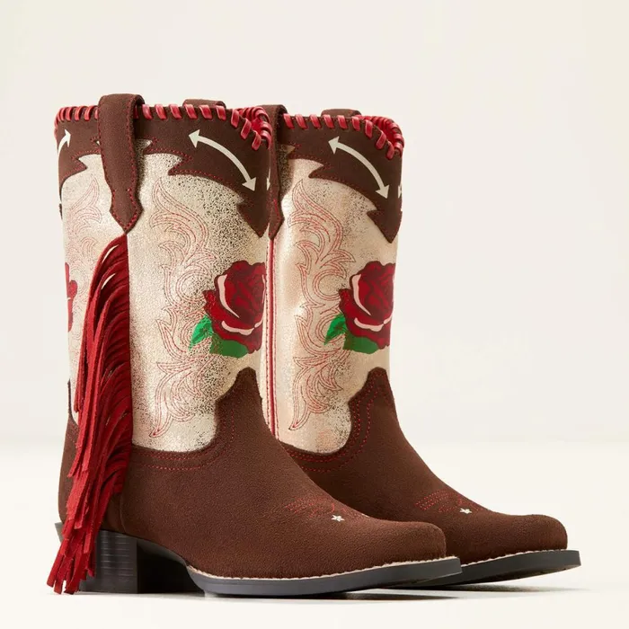 Futurity Fringe Rodeo Quincy Western Boot Chocolate Suederange Riding Ruby Kids Ariat Big Kids039 Footwear Futurity Fringe Rodeo Quincy Western Boot Chocolate Suederange Riding Ruby Kids Ariat Big Kids039 Footwear