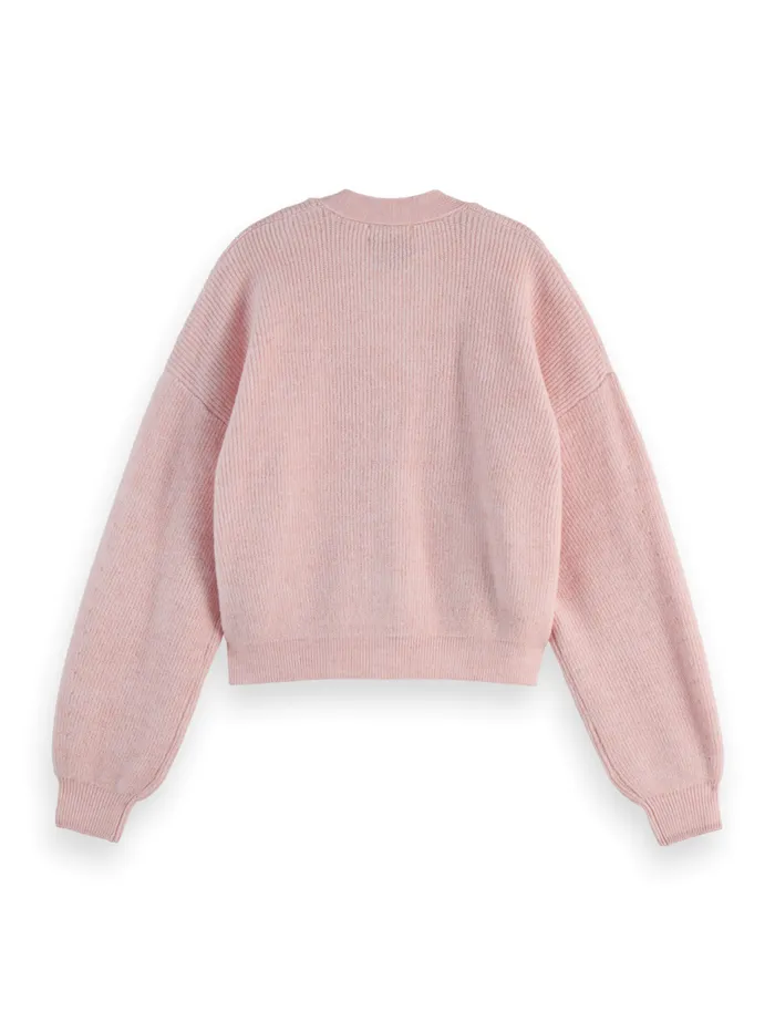 Fuzzy Relaxed Cardigan Pink Melange Women Scotch and Soda Knitwear