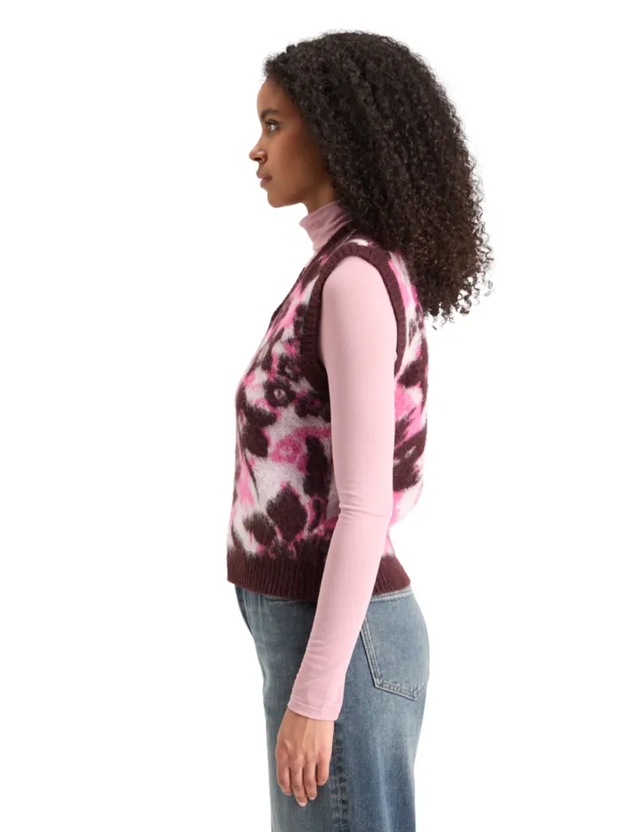 FUZZY V NECK JACQUARD SPENCER Winter Floral Women Scotch and Soda Knitwear