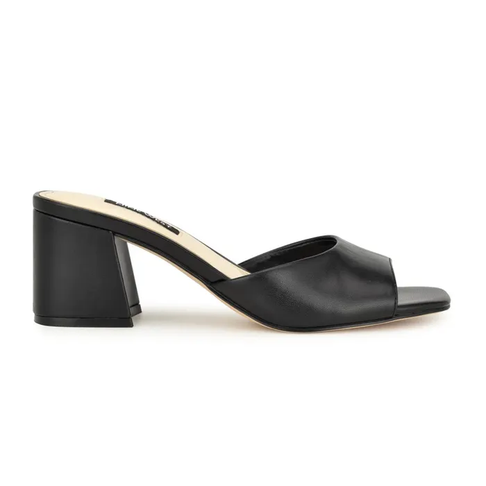 Gagen Slide Sandals Black Women Nine West Low Heel