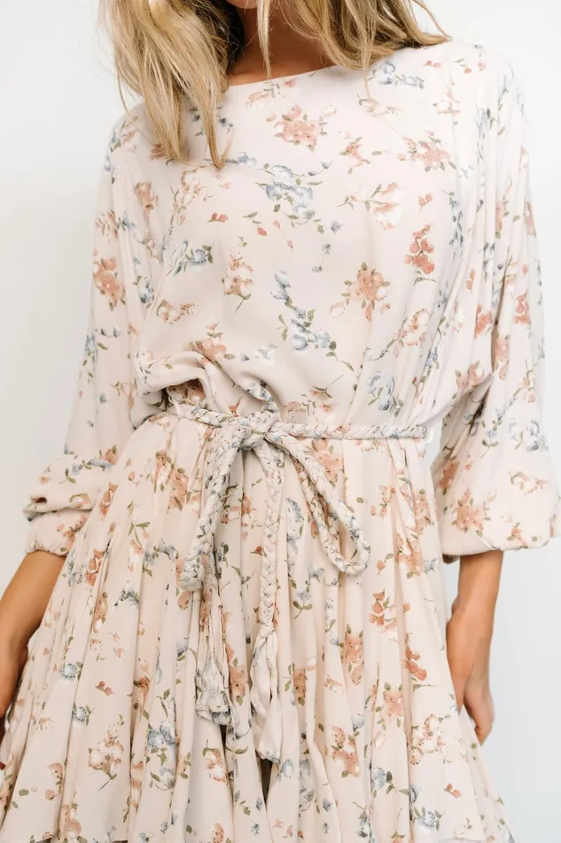 Galia Mini Dress Beige Floral Women Baltic Born Short Dresses Galia Mini Dress Beige Floral Women Baltic Born Short Dresses